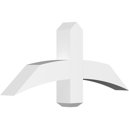 Ekena Millwork Bellingham Architectural Grade PVC Gable Bracket, 36"W x 15"H x 4"D x 4"F, 10/12 Pitch GBP036X15X0404BEL00